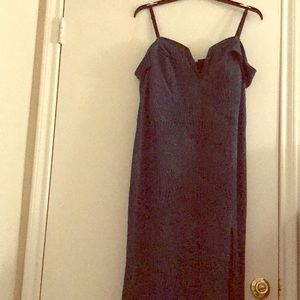 Green and silver formal dress